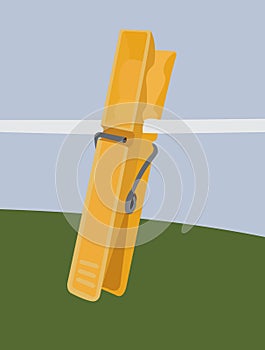 Yellow clothespin