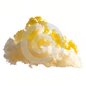Yellow cloud illustration isolated on white background photo