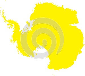 YELLOW CMYK color map of ANTARCTICA (SOUTH POLE)