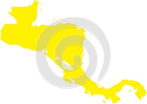 YELLOW CMYK color map of CENTRAL AMERICA