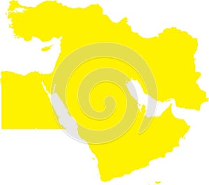 YELLOW CMYK color map of MIDDLE EAST