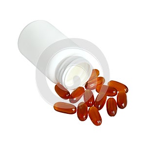 Yellow Cod Liver oil omega 3 gel capsules.