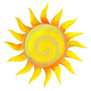 Yellow color of chakra symbol solar plexus sun concept photo