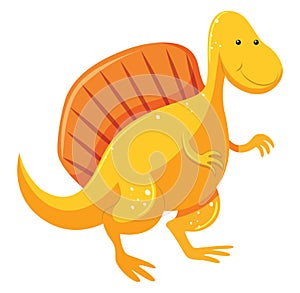 A yellow color Dinosaur and orange hump, vector or color illustration