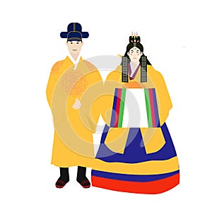 Yellow color with Korean traditional wedding ceremony