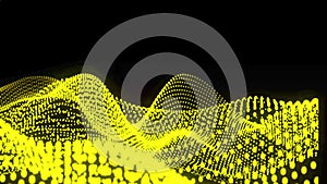 Yellow color wave on black background. Music abstract background. Equalizer for music, background equalizer.