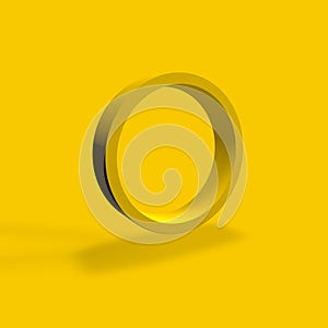 Yellow colored 3D circle or ring photo