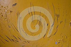 Yellow colored old wall texture as background.
