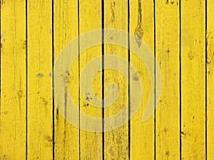 Yellow colored old wood plank texture background