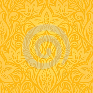 Yellow colorful floral wallpaper background