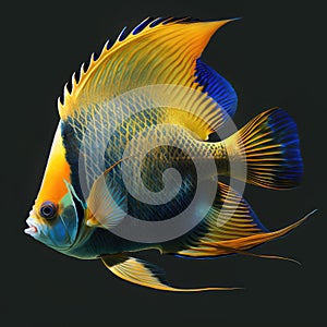 yellow colorful sea water fish AI generated