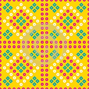 Yellow colour Traditional Indian Bandhani pattern background, seamless decorative geometric patoda Bandana