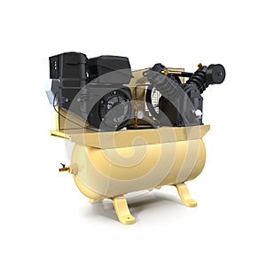 Yellow compressor on a white background.