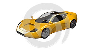 Yellow Concept Sports Car