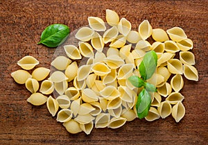 Yellow Conchiglie Rigate Pasta photo