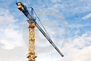 Yellow construction crane