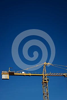 Yellow construction crane