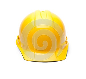 Yellow Construction Safety Hard Hat Isolated on a White Background with Transparent PNG Option.