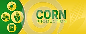 Yellow Corn Production Illustration Banner