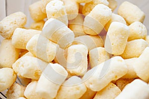 Yellow Corn sticks sugar, closeup