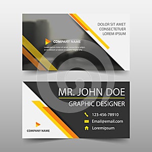 Yellow corporate business card, name card template ,horizontal simple clean layout design template , Business banner template