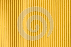 Yellow corrugated metal sheet background