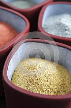 Yellow cosmetic clay powder