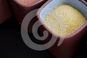 Yellow cosmetic clay powder