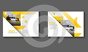 Yellow cover layout design abstract background book cover Brochure  template,annual report, magazine and flyer Vector