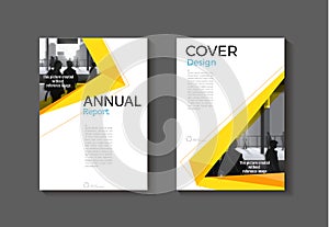 yellow cover modern abstract cover book Brochure template, design, annual report, magazine and flyer layout Vector a4