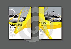 Yellow cover modern design abstract background book cover Brochure template, annual report, magazine and flyer layout Vector a4