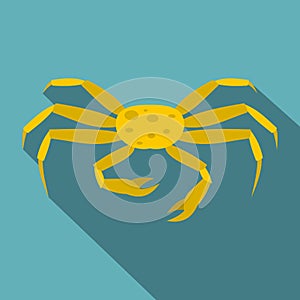 Yellow crab icon, flat style