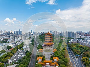 Summer scenery of Yellow Crane Tower Park in Wuhan photo