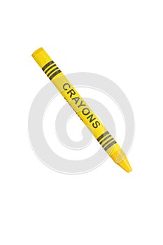 yellow crayon isolated on white ready to write photo