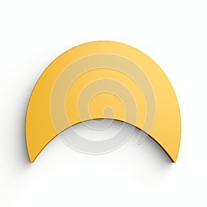 Yellow Crescent Cardboard Design On White Background