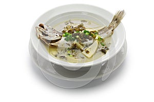 Yellow croaker fish soup with preserved snow vegetable