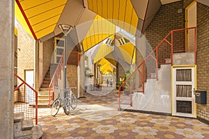 Yellow cubic houses in Rotterdam