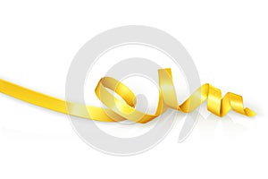 Yellow curled ribbon for party