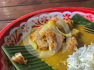 Yellow curry with pork thai style