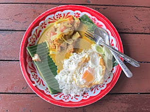 Yellow curry with pork thai style