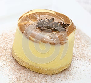 Yellow custard cake photo