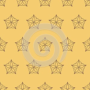 Yellow cute seamless pattern with star, cute ornament background for design