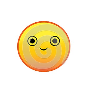Yellow cute smiley face icon or button