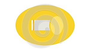 Yellow cylindrical object icon, abstract shape element , vector design Generative AI