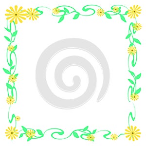 Yellow daisy frame