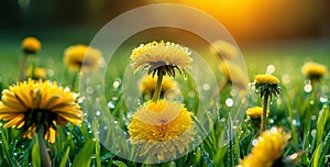 the yellow dandelion flower