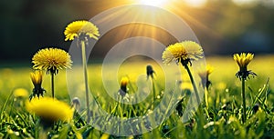 the yellow dandelion flower