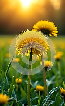 yellow dandelion flower