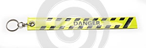 Yellow Danger Warning Sign Hang Tag Ribbon