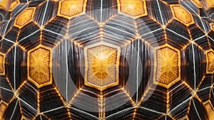 Between the yellow and dark brown creates a visually striking design